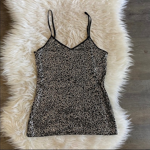 Express Gold and Black Sequin Camisole Tank Top - Picture 12 of 16